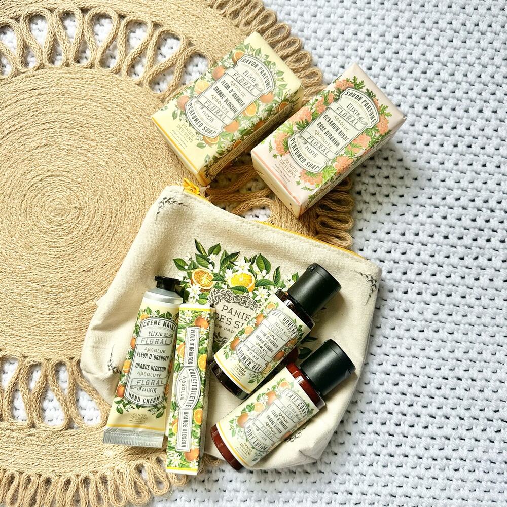 Panier Des Sens Orange Blossom Travel Kit Plus 2 Bar Soaps Rose New Sealed Lot